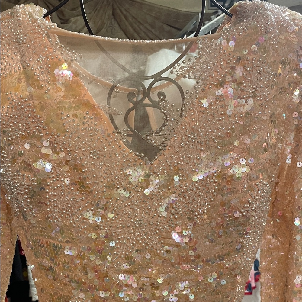 Glamorous Long Sleeve Sequin Dress - Picture 2 of 4